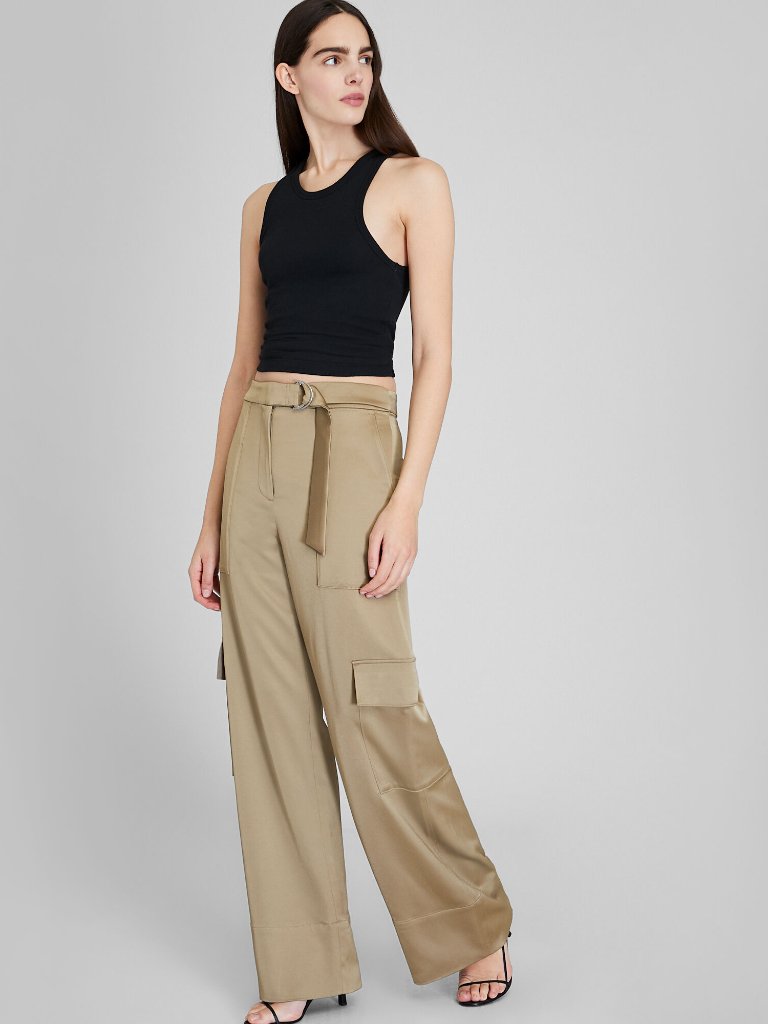 Club Monaco Laurel Oak Satin Belted Cargo Pant Size 2